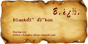 Blaskó Ákos névjegykártya