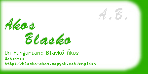 akos blasko business card
